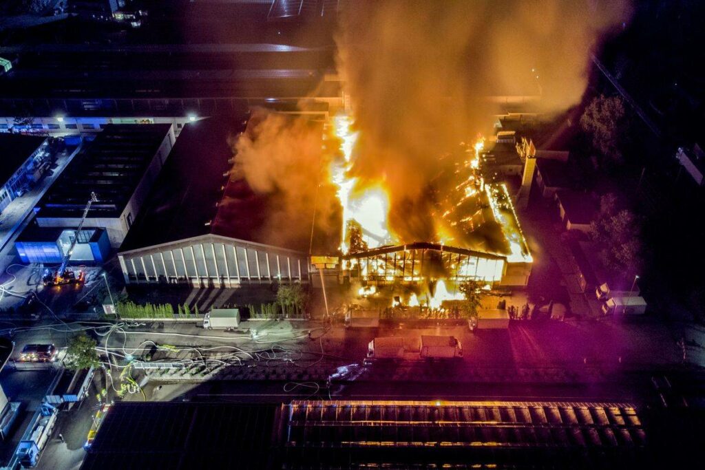 Ricerca e soccorso con drone, incendio